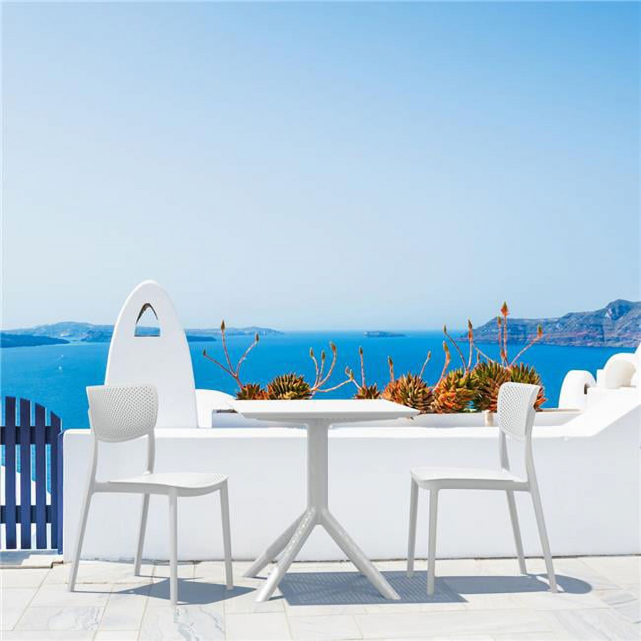 Isp1292s-whi Lucy Outdoor Bistro Set With 27 In. Table Top, White - 3 Piece