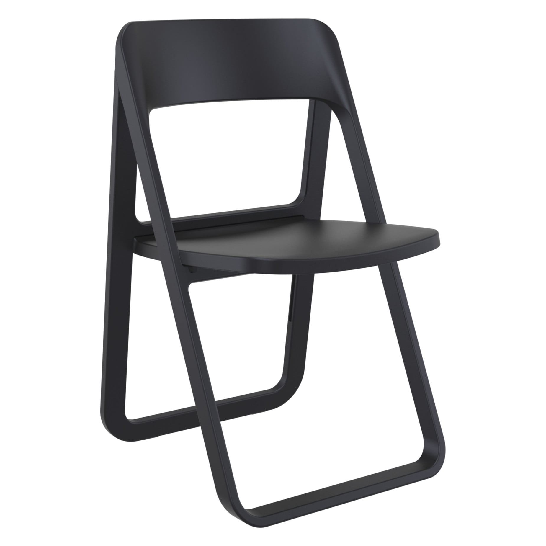 Isp079-bla Dream Folding Outdoor Chair, Black