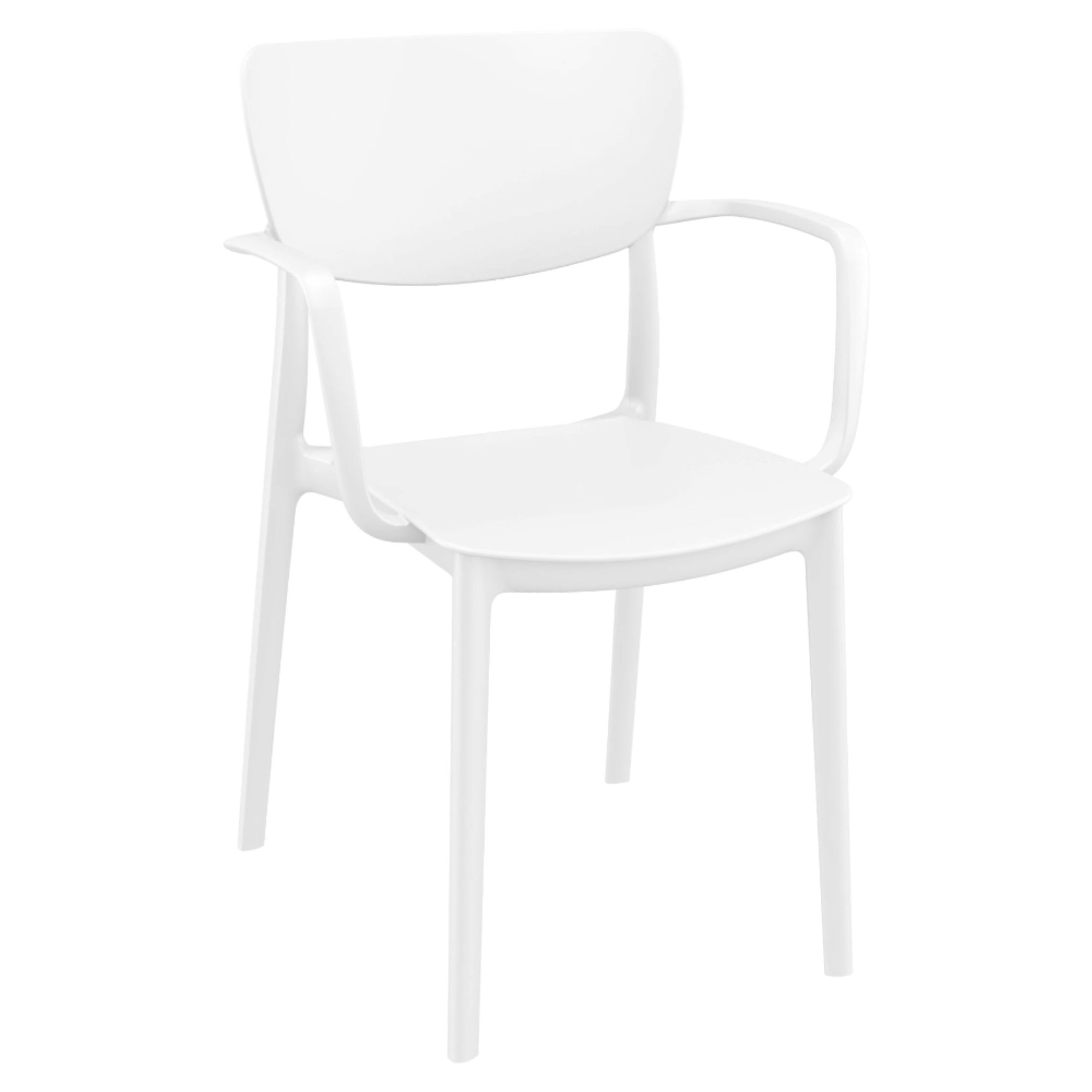 Isp126-whi 32.3 X 17.7 X 21 In. Lisa Outdoor Dining Arm Chair, White