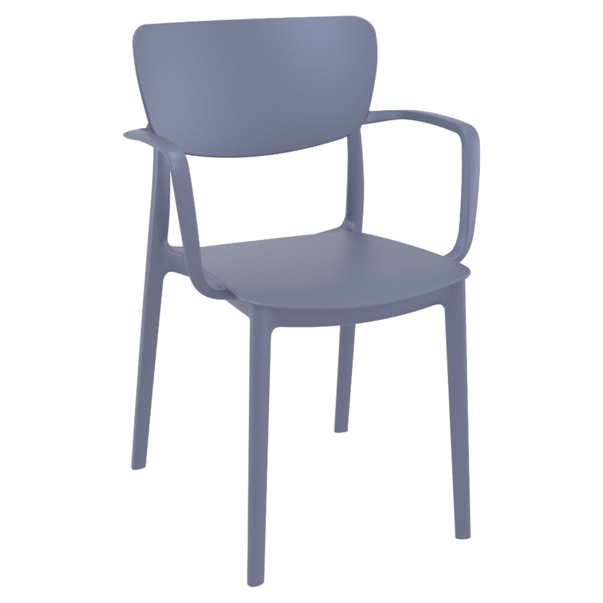 Isp126-dgr Lisa Outdoor Dining Arm Chair - Dark Gray