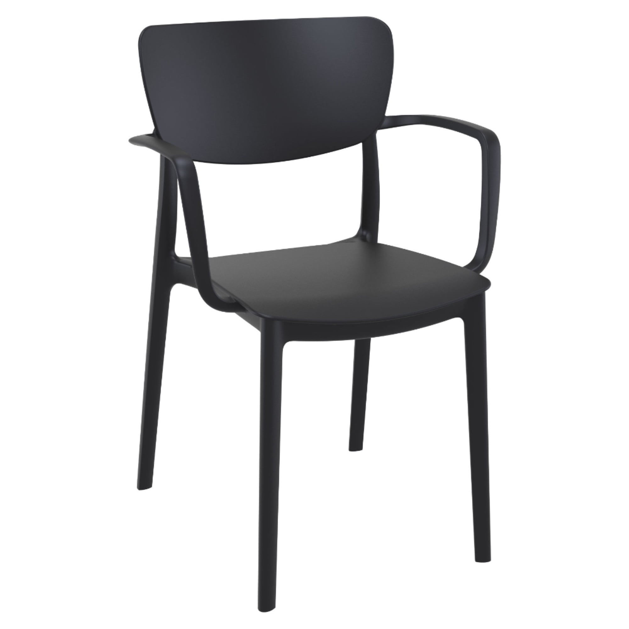 Isp126-bla Lisa Outdoor Dining Arm Chair - Black