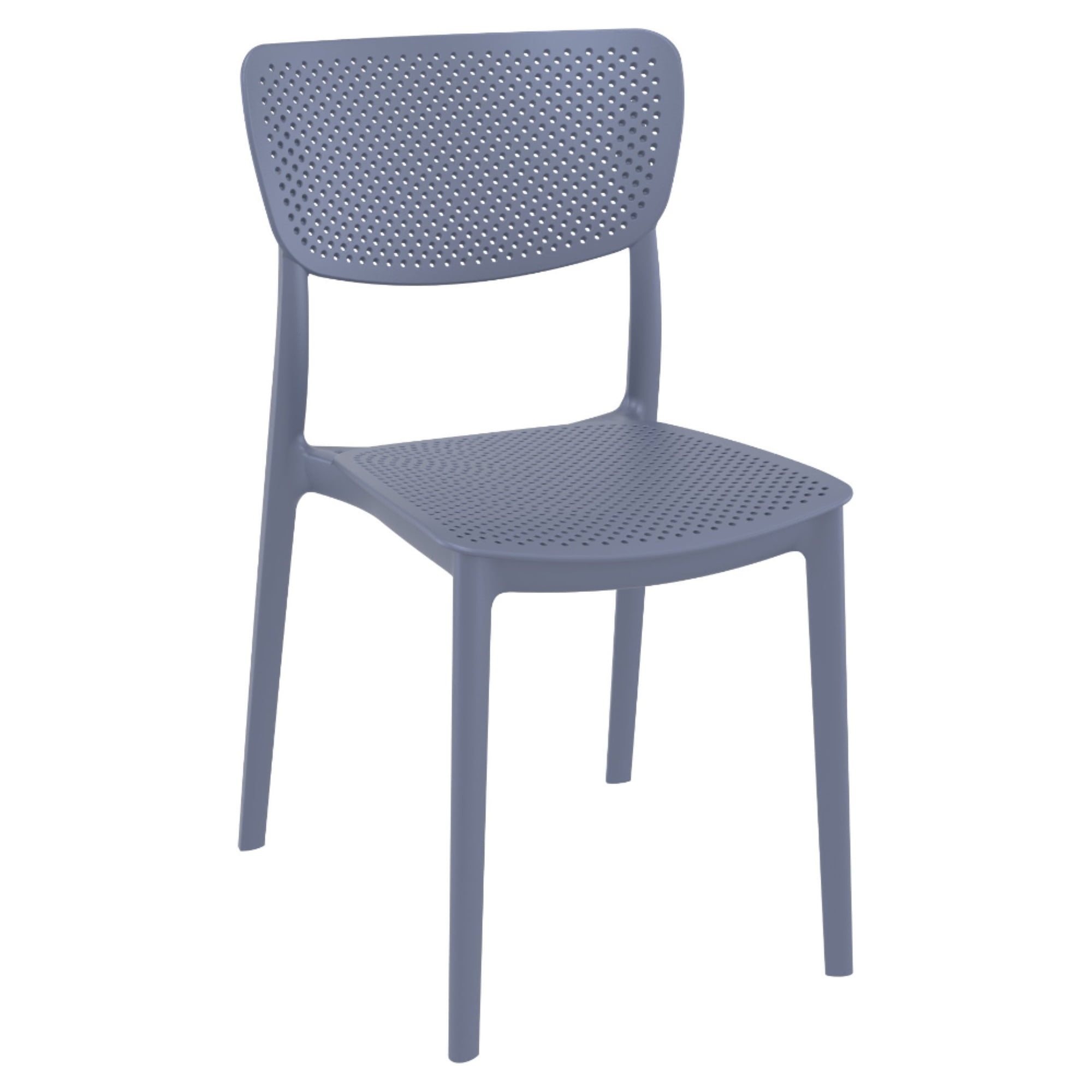 Isp129-dgr Lucy Outdoor Dining Chair - Dark Gray