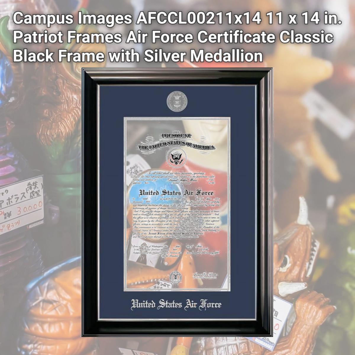 Picture of Campus Images AFCCL00211x14 11 x 14 in. Patriot Frames Air Force Certificate Classic Black Frame with Silver Medallion