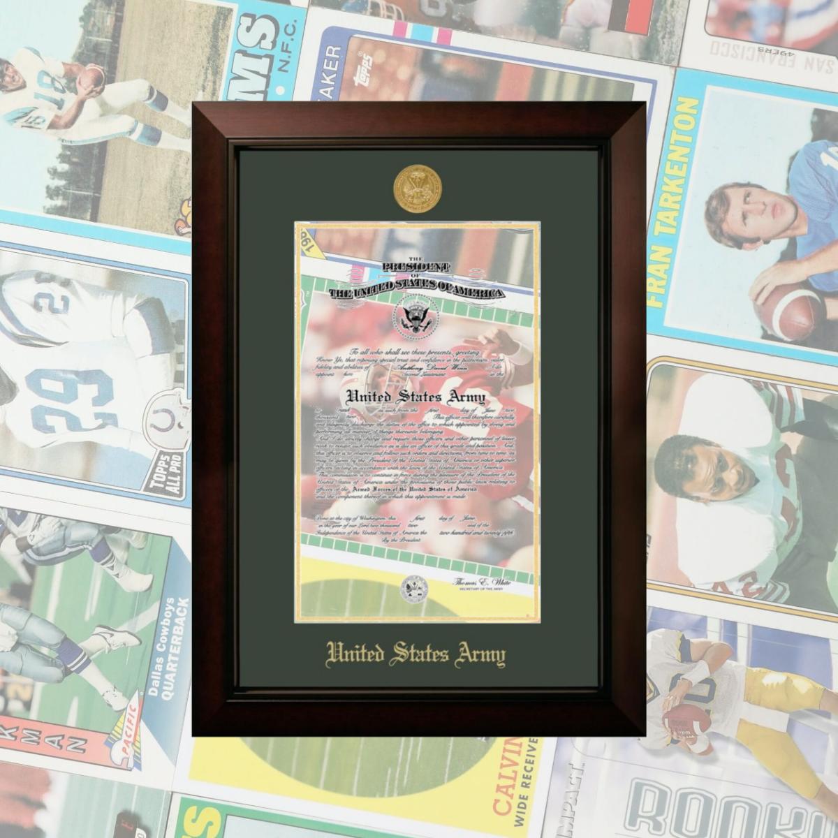 Picture of Campus Images ARCLG00111x14 11 x 14 in. Patriot Frames Army Certificate Legacy Black Cherry Frame with Gold Medallion
