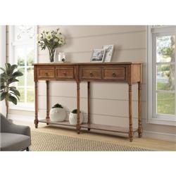 Wf188957aad Wood Sofa Entryway Console Tables With 4 Drawers, Antique Walnut