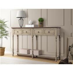 Wf188957aal Wood Sofa Entryway Console Tables With 4 Drawers, Antique Grey