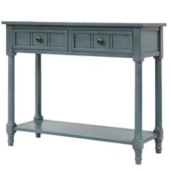 Wf191267aam Daisy Series Console Table With 2 Drawers, Navy