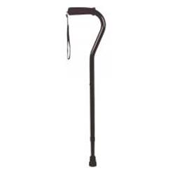 Bj210126 Cane Soft Foam Offset Handle With Strap, Silver