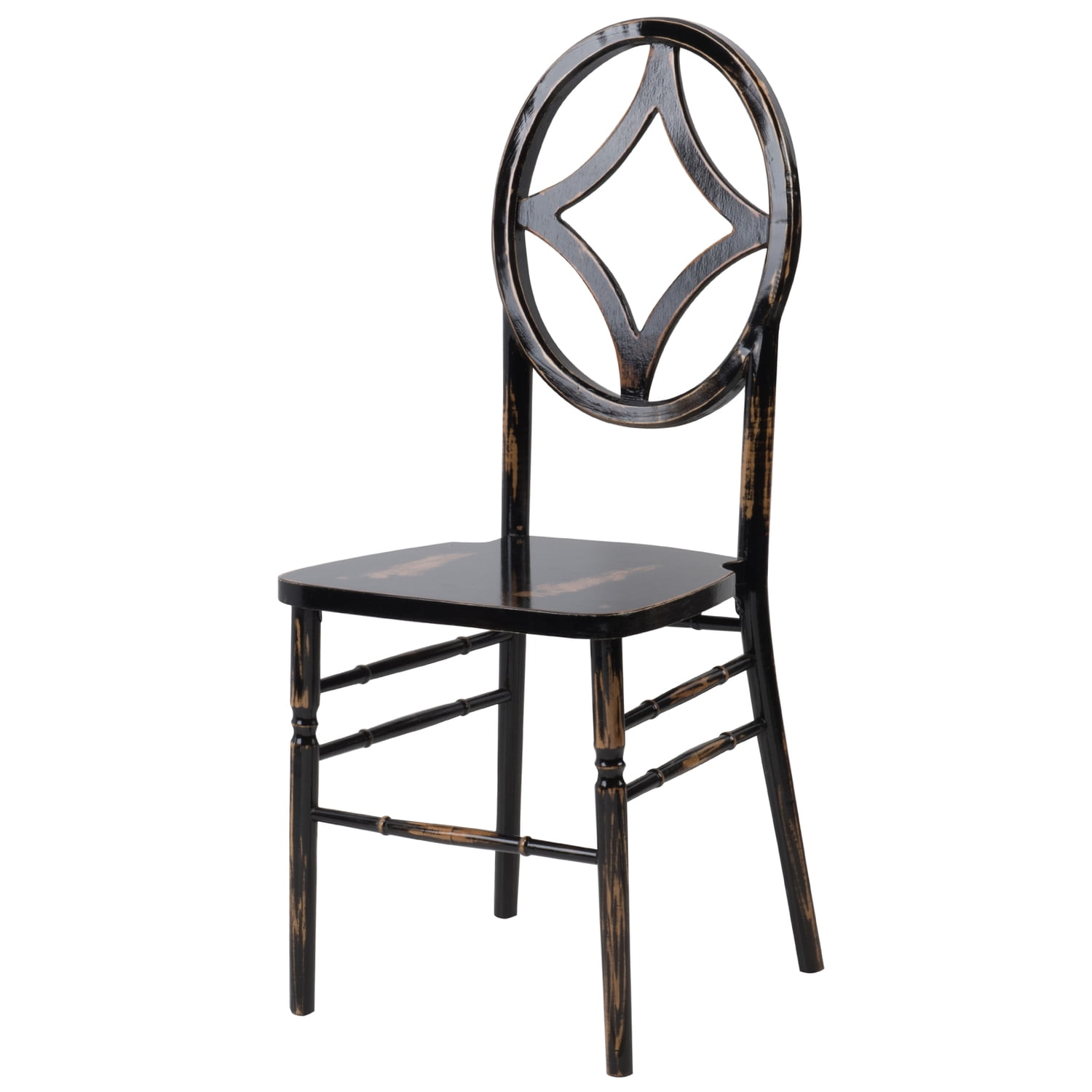 W-434-vr-diamond-lwb Veronique Series Stackable Diamond Wood Dining Chair - Lime Black Wash - 38.75 In.