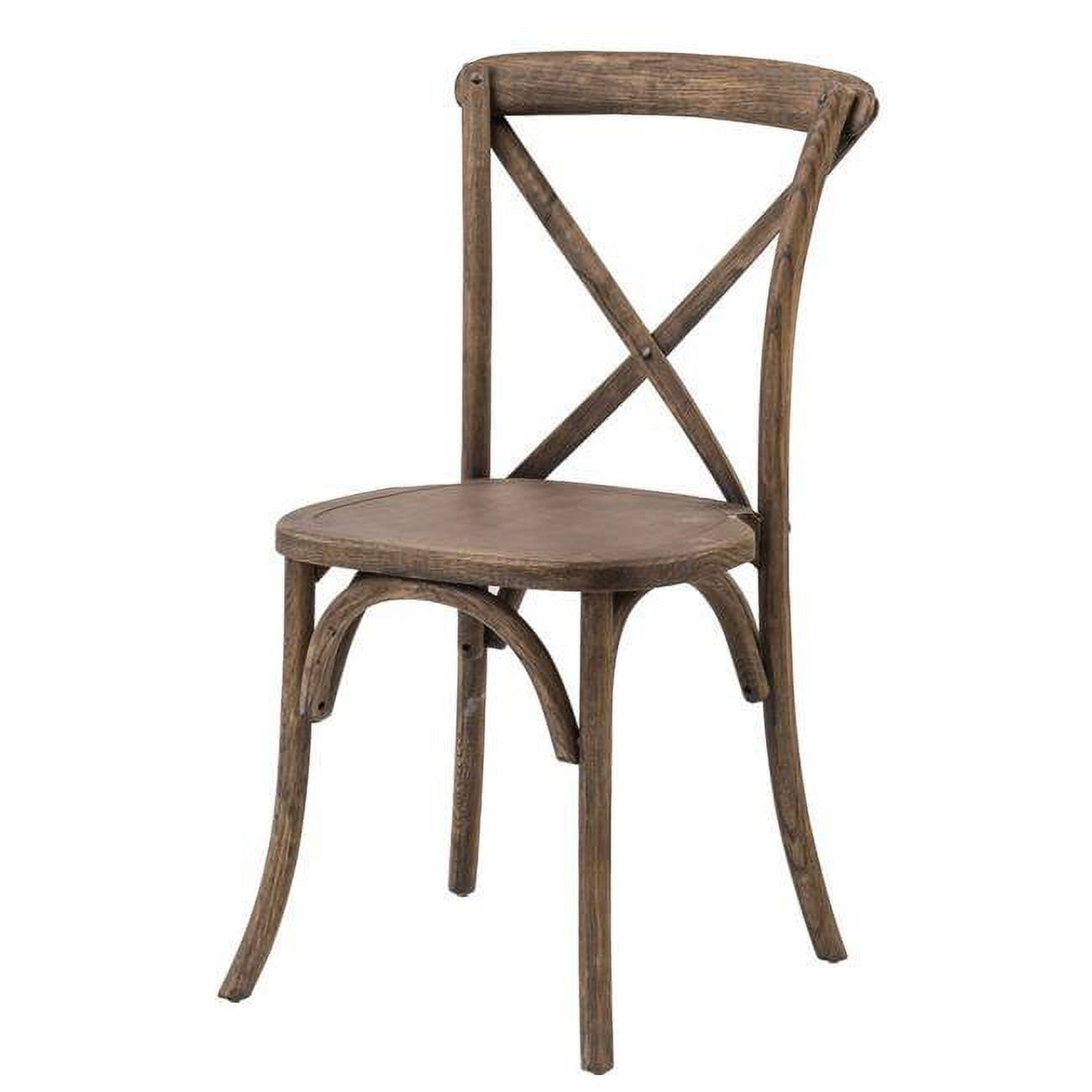 W-708-x02-rwdw Rustic Sonoma Solid Wood Cross Back Stackable Dining Chair - Dark Walnut - 35 In.