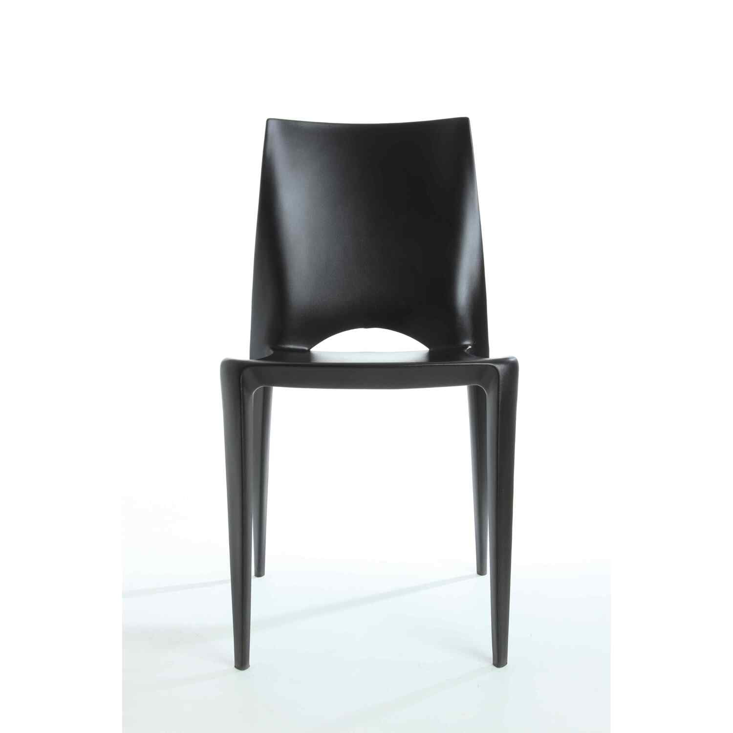 Rpp-crescent-bk Crescent Polyproplylene Stackable Chair - Black - 32 In.