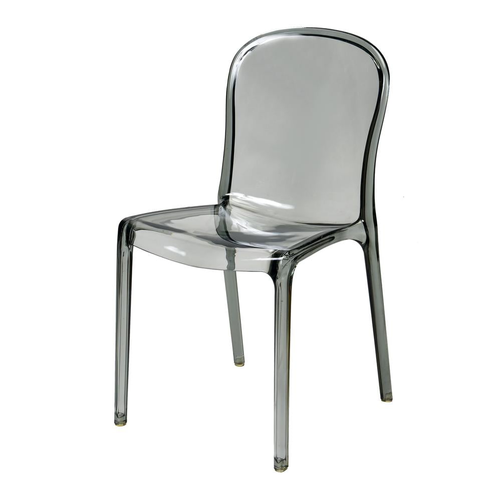Rpc-genoa-sg Genoa Polycarbonate Dining Chair - Smoke Grey - 33 In.