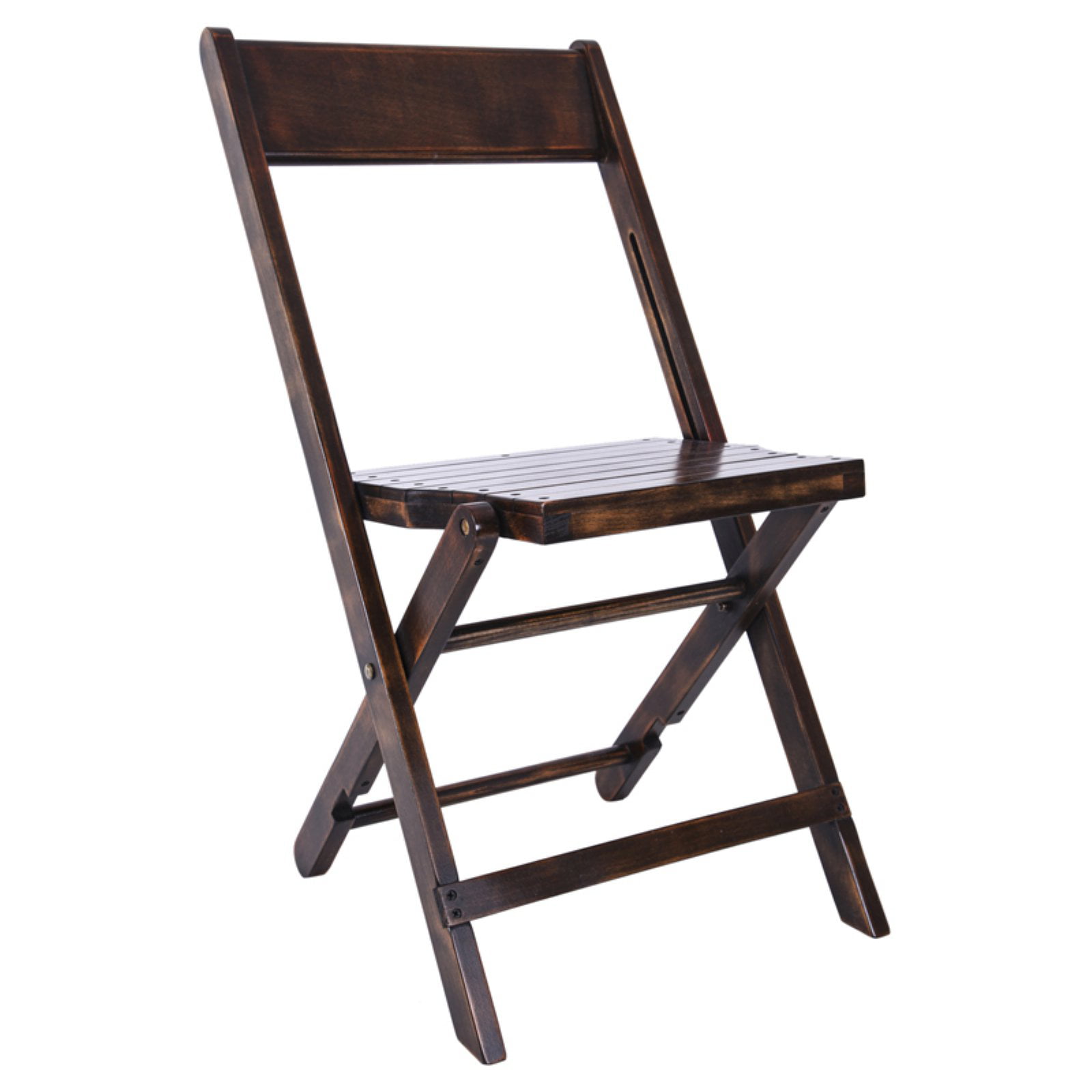 A-102-raw-slatted Natural Wood Folding Chair With Slatted Seat - 29.5 In.