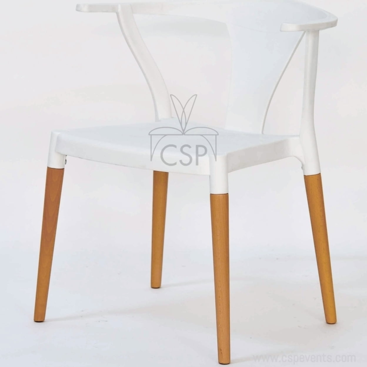Cdpw1001-zsfp-wh Mid Century Modern Arm Chair - White - 29.5 In.