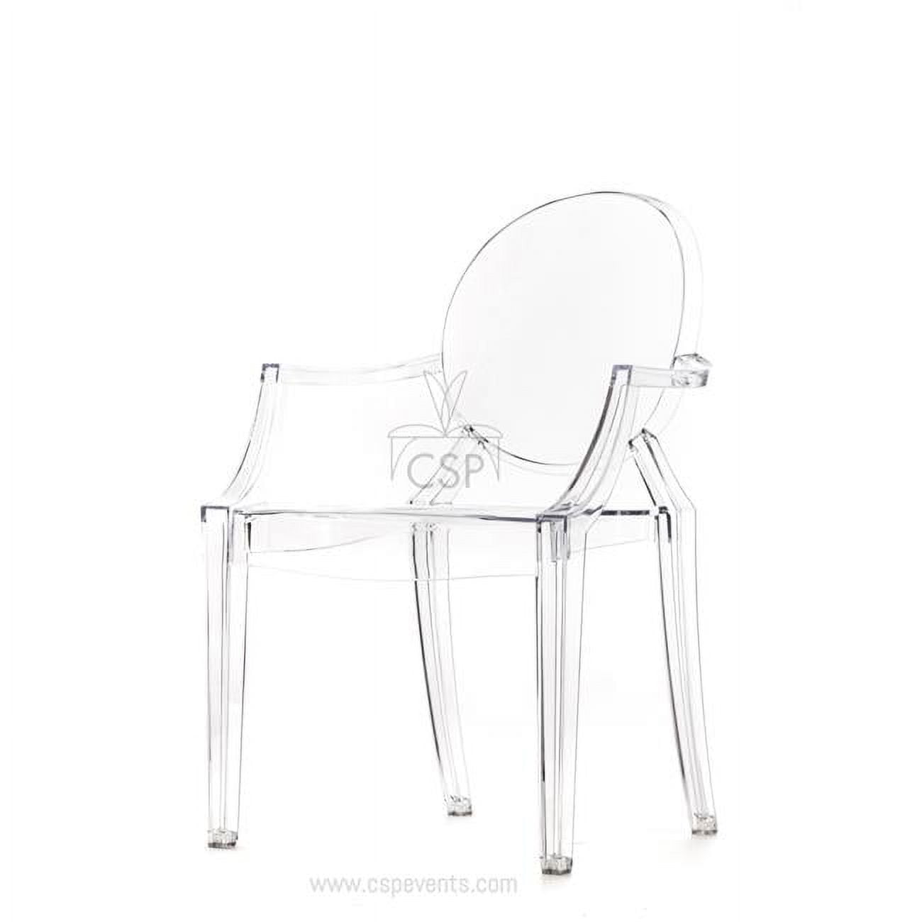 Rpc-kage-arm-cl-4 Clear Polycarbonate Kage Chair With Arms - 36 In. - Set Of 4
