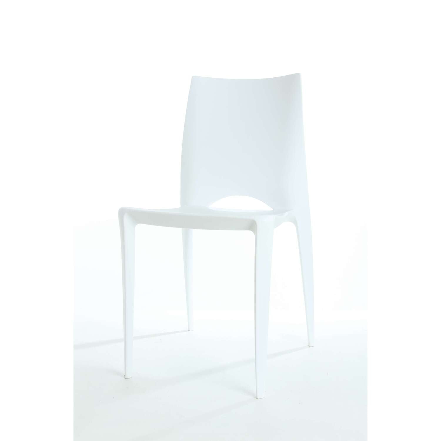 Rpp-crescent-wh-4 Crescent Polyproplylene Stackable Chair - White - 32 In. - Set Of 4