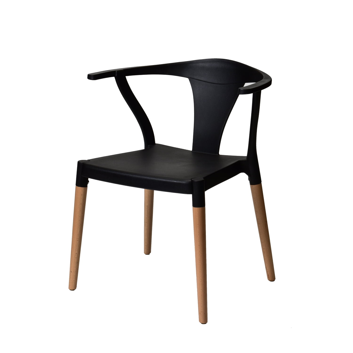 Cdpw1001-zsfp-bk-4 Mid Century Modern Arm Chair, Black - 29.5 In. - Set Of 4