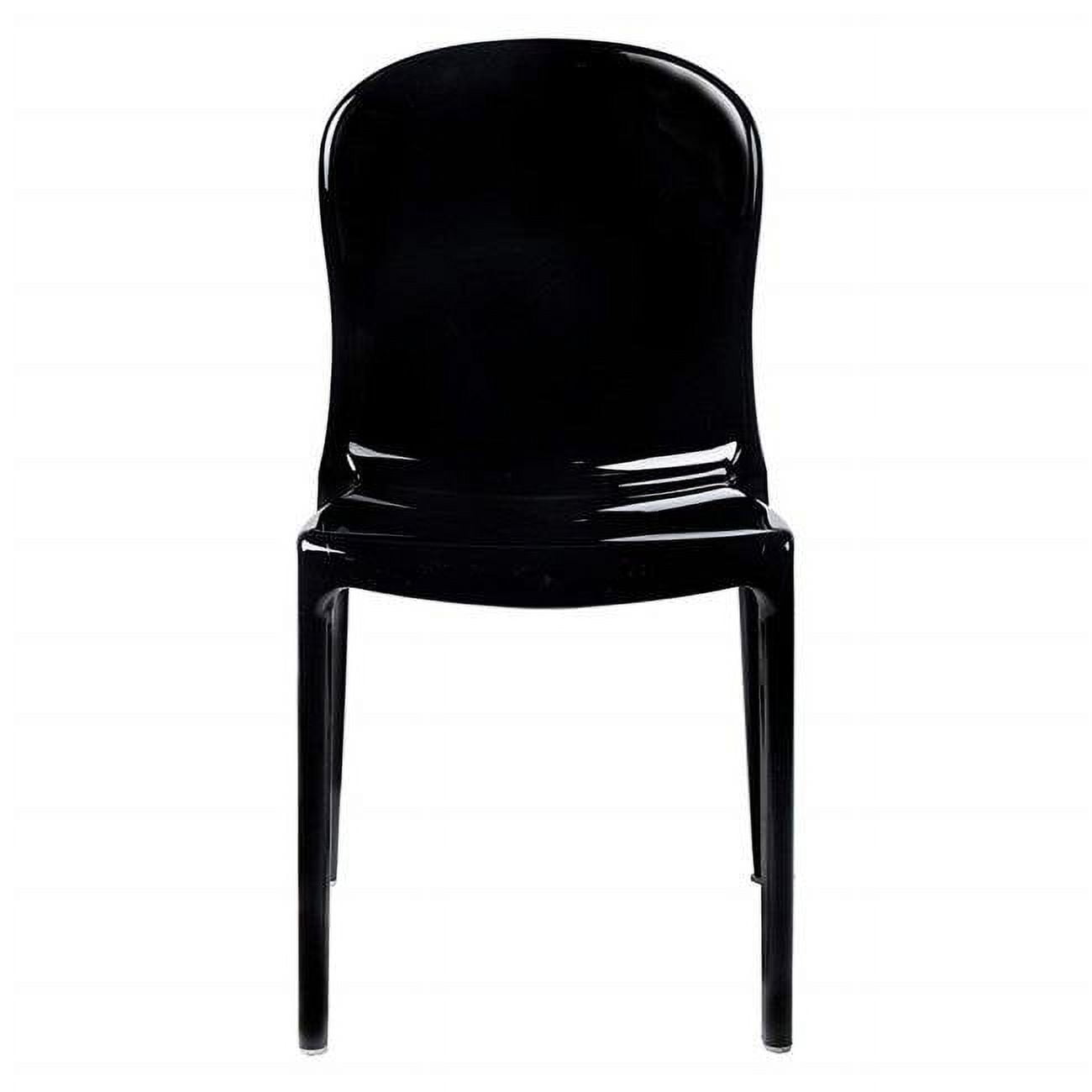 Rpc-genoa-bk-web4 Genoa Polycarbonate Stackable Black Chair, Set Of 4 - 33 X 16.5 X 21 In.