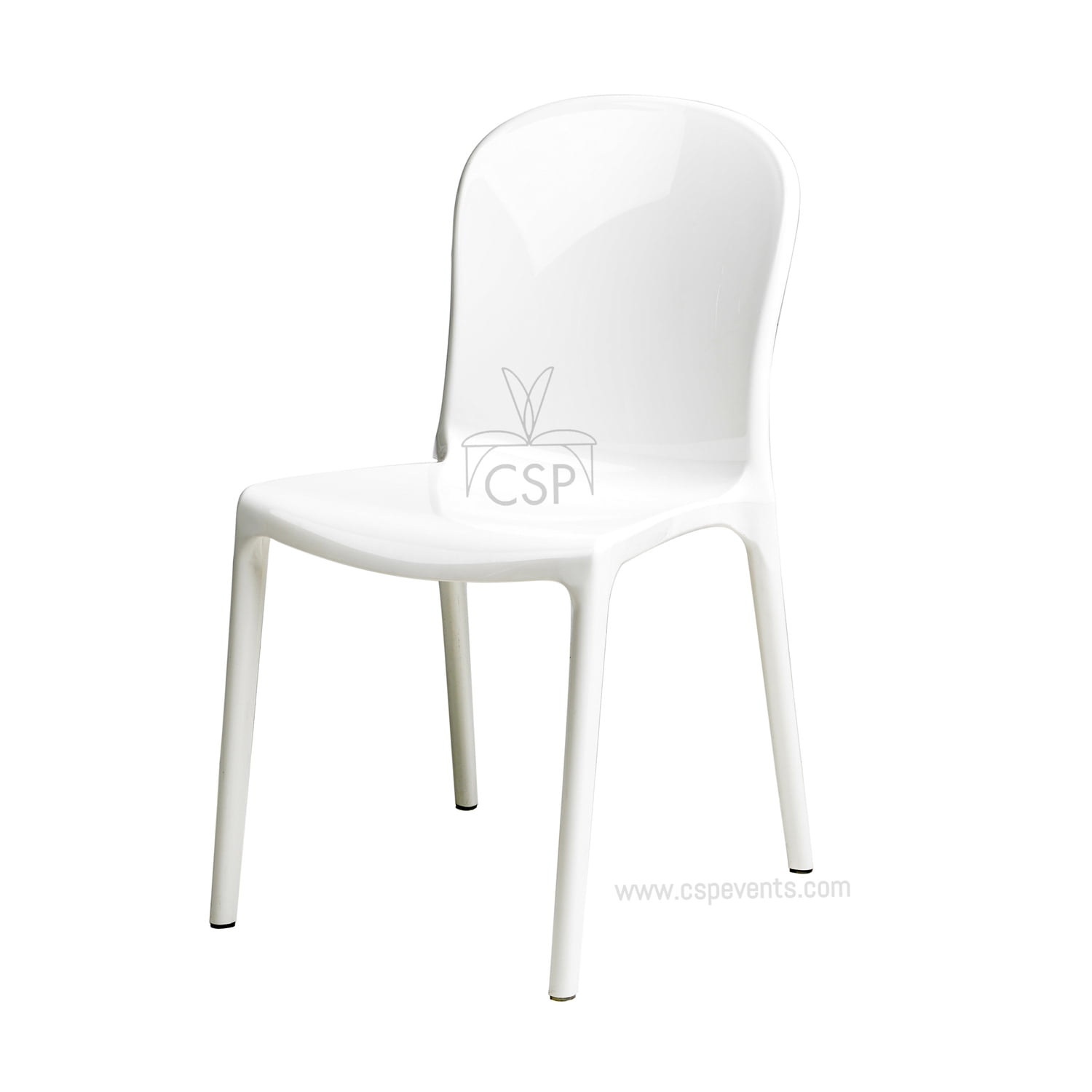 Rpc-genoa-wh-web4 Genoa Polycarbonate Stackable White Chair, Set Of 4 - 33 X 16.5 X 21 In.