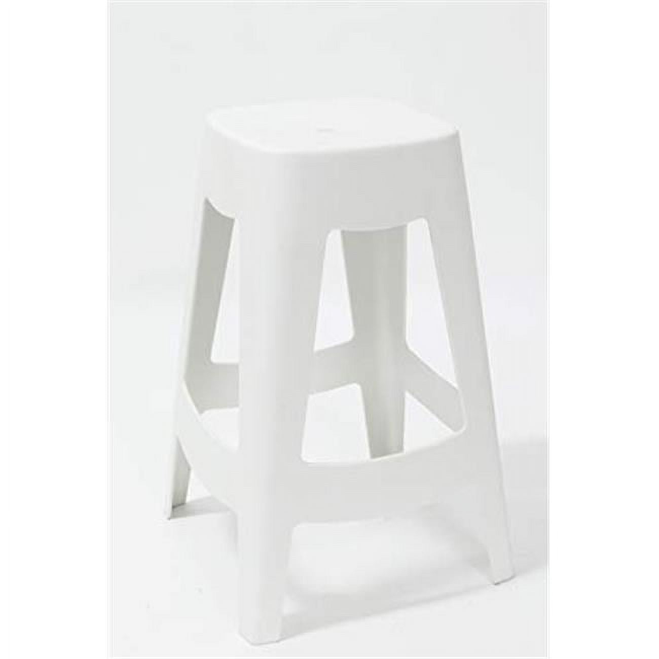 Rpp-desi-bar-wh-web5 27.80 X 16.95 In. Plastic Stackable Minimal White Backless Desi Stool - Set Of 5