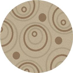 Concord Global 15189 6 Ft. 7 In. Shaggy Circles - Round, Natural