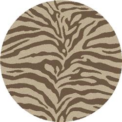Concord Global 15419 6 Ft. 7 In. Shaggy Zebra Natural Round