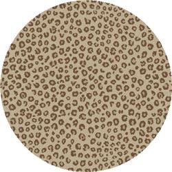Concord Global 15529 6 Ft. 7 In. Shaggy Leopard - Round, Ivory