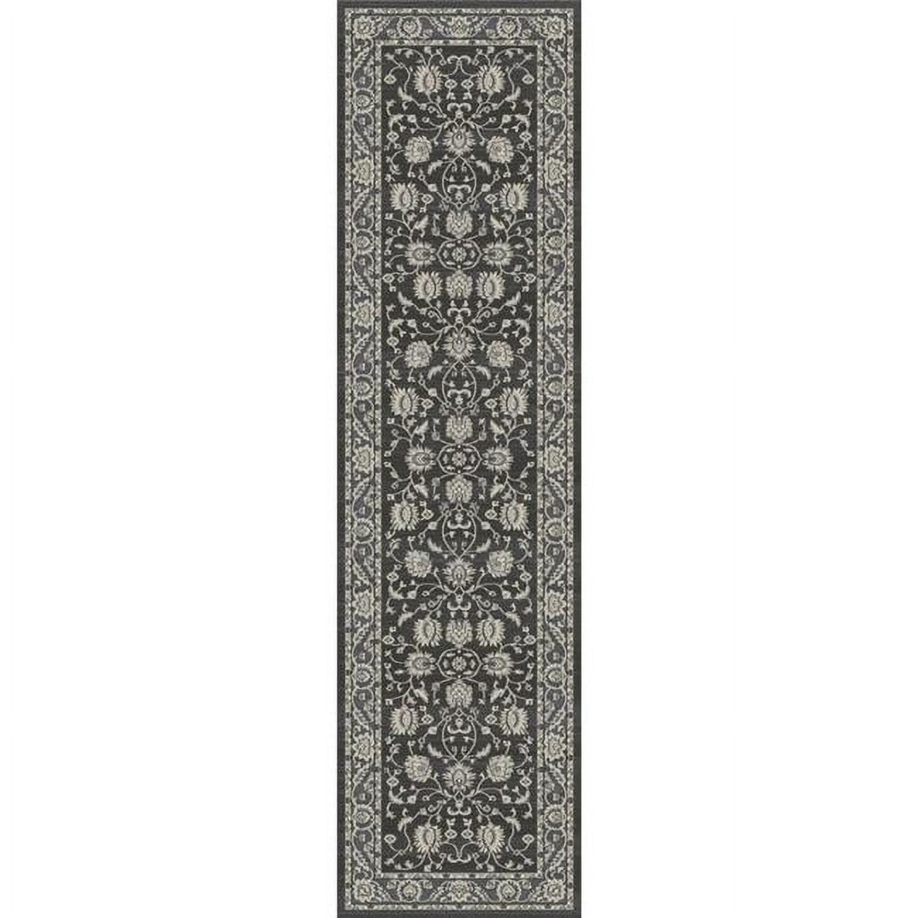 Concord Global 28232 2 Ft. X 7 Ft. 3 In. Kashan Mahal - Anthracite