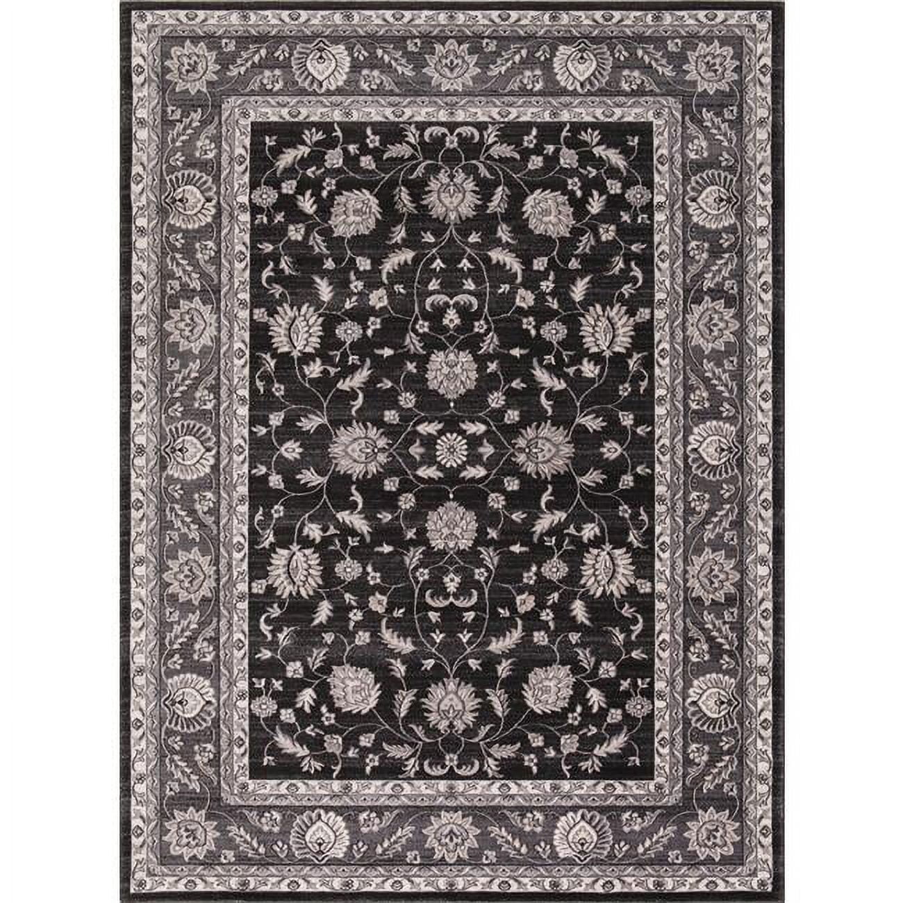 Concord Global 28236 6 Ft. 7 In. X 9 Ft. 3 In. Kashan Mahal - Anthracite