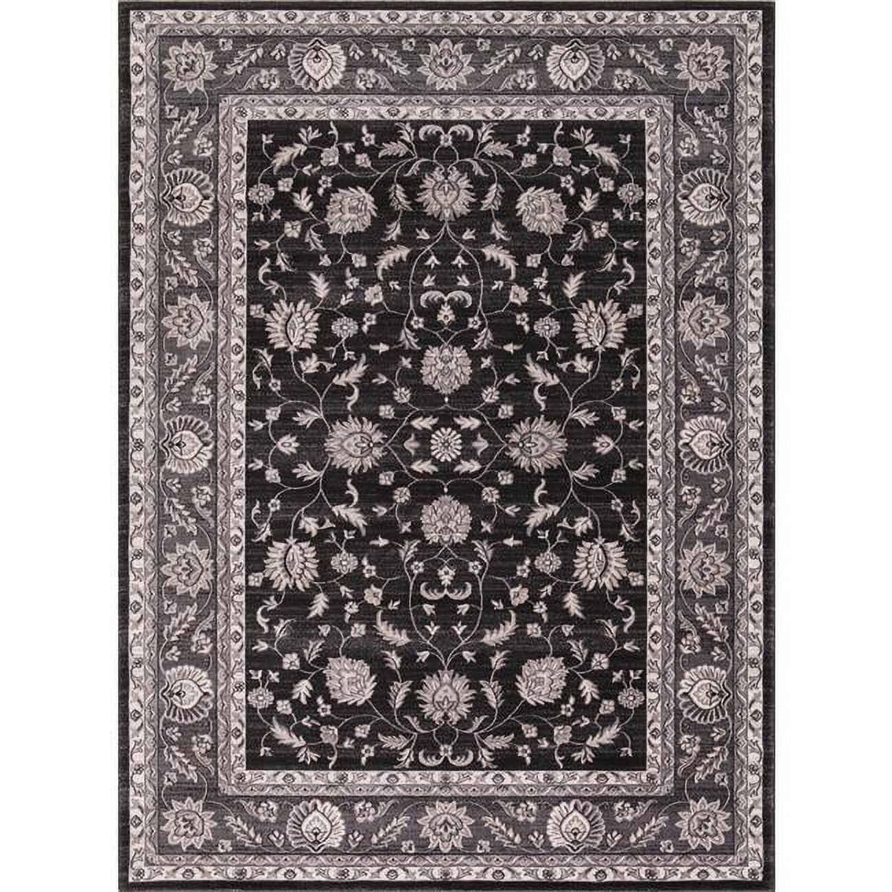 Concord Global 28237 7 Ft. 10 In. X 9 Ft. 10 In. Kashan Mahal - Anthracite