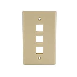 Cable Leader Wp302-0300 3-port Wall Plate For Keystone Insert, Ivory