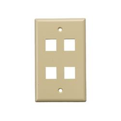 Cable Leader Wp302-0400 4-port Wall Plate For Keystone Insert, Ivory