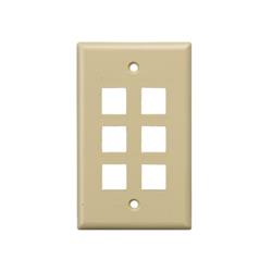 Cable Leader Wp302-0600 6-port Wall Plate For Keystone Insert, Ivory