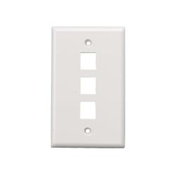 Cable Leader Wp302-8300 3-port Wall Plate For Keystone Insert, White