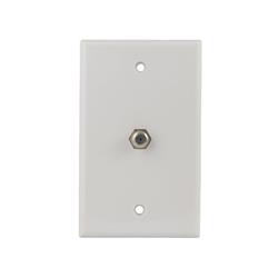 1-port Coaxial F-connector Wall Plate, White