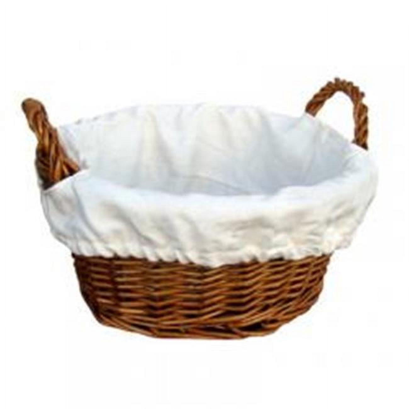 10 In.willow Round Basket - Lined