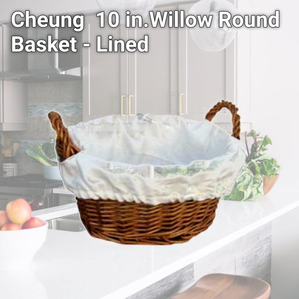 Picture of Cheung UW-9700L-RD 10 in.Willow Round Basket - Lined