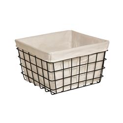 Cheung 16s003 Lined Metal Wire Rectangular Storage Basket
