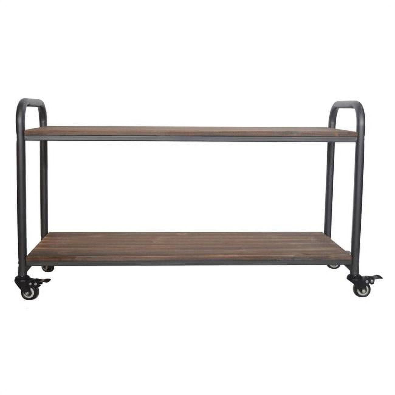 4848 2-tier Wood Top Metal Frame Cart