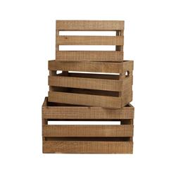 5058-3 6 Lbs Wood Slat Crate - Set Of 3