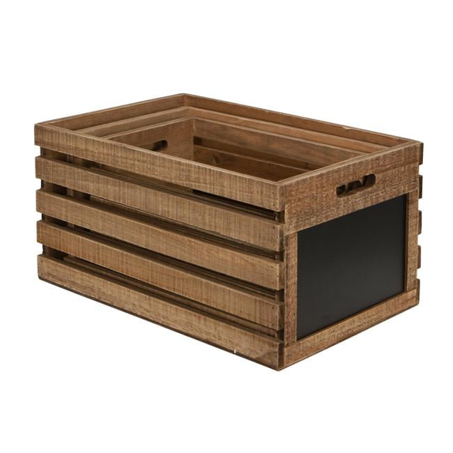 5061-3 11 Lbs Wood Slat Crate - Set Of 3