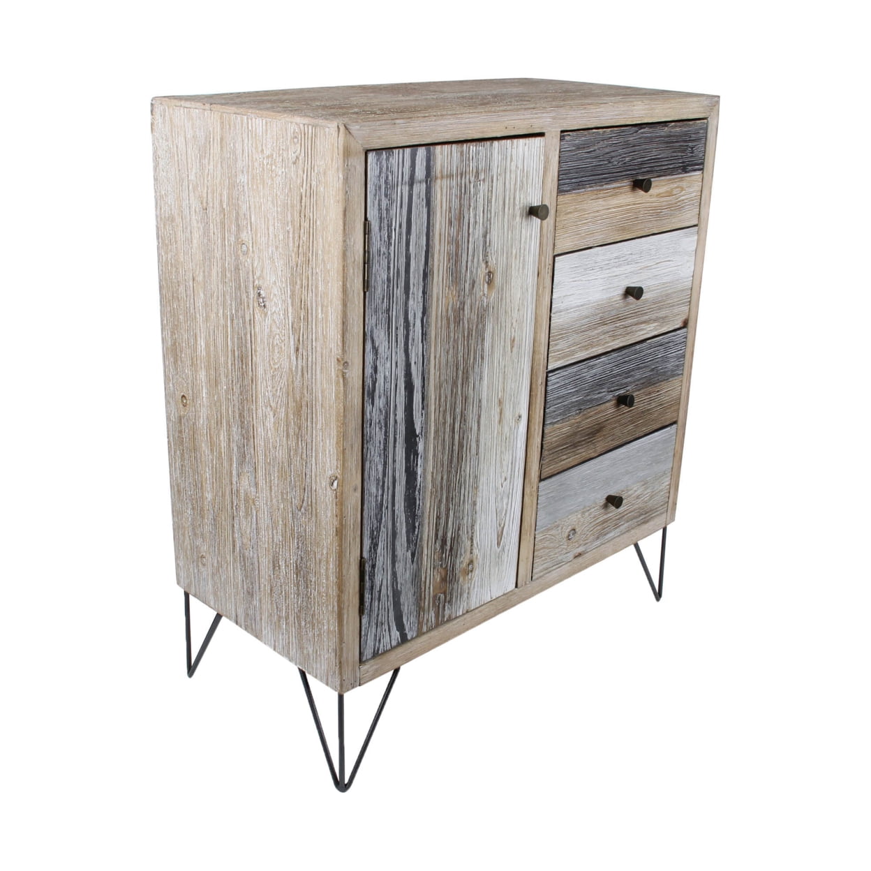 4905 45.2 Lbs Wooden Multicolor Plank Side Table