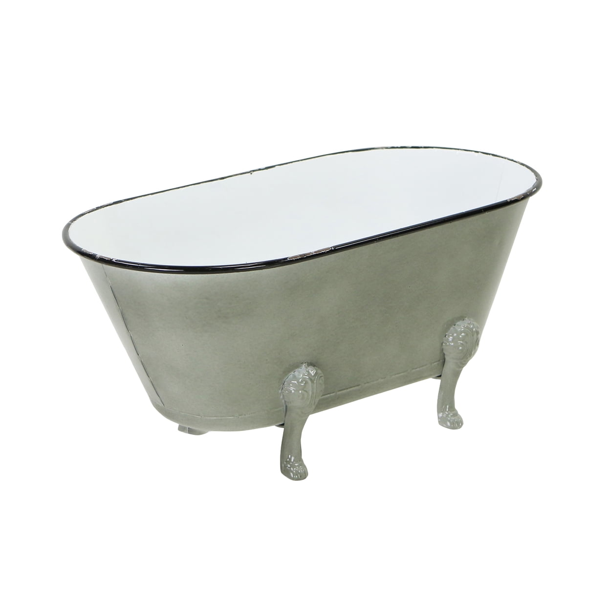 5018s Metal Lacquered Gray Tub Decor