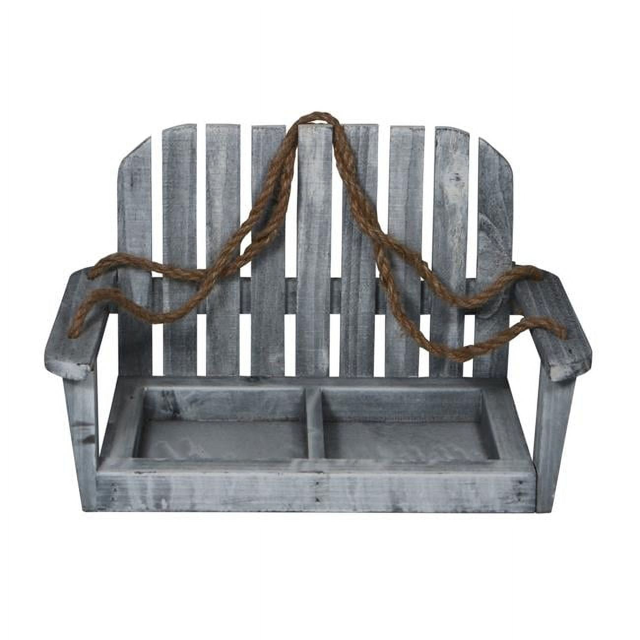 4957gw Wooden Hanging Chair With Double Pot Storage - Gray Wash