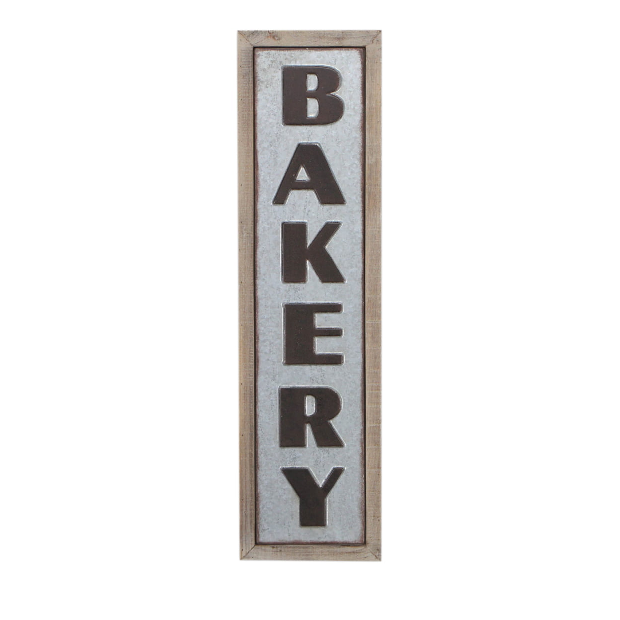 4867 Vertical Wood Frame Galvanized Wall Sign - Bakery
