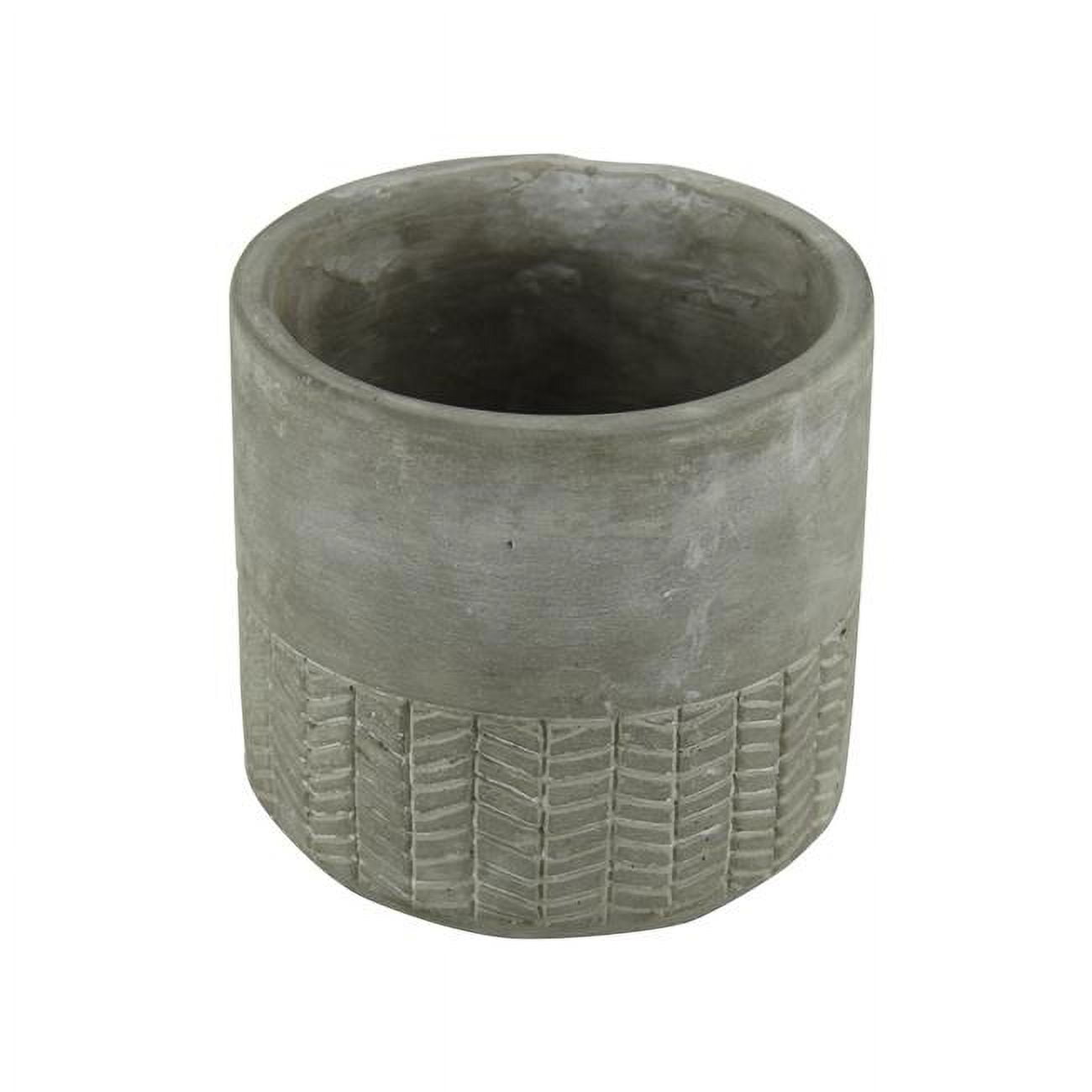 5091s 3 Lbs Round Cement Pot With Arrow Design