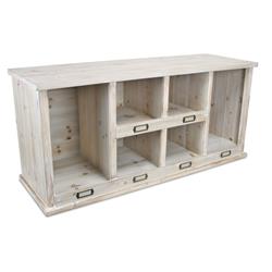 5388 Rustic Style Console Table With Tag Holder Accents