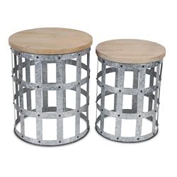 5389-2 Nesting Side Tables With Studded Accents - Set Of 2