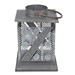 5408 A Single, Rustic Style Themed Lantern With An Electric Light