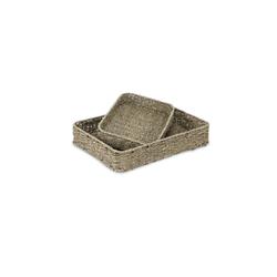 5462-2 Seagrass Basket With Metal Frame - Set Of 2